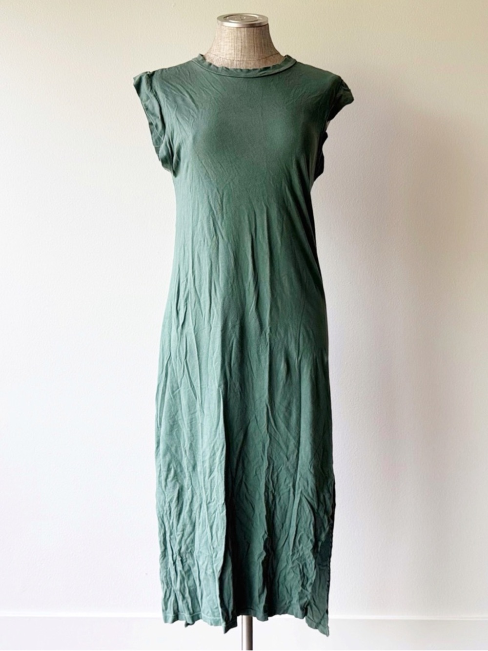 C&C California Sage Green Long Cap Sleeve Dress